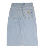 CARHARTT Mens Jeans Light Blue Regular Straight Denim W28 L26 Zip Casual Wear