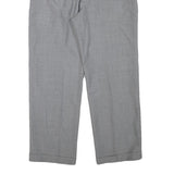 Mens Grey Wool Blend Regular Fit Straight Trousers W32 L28 Classic Formal