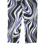 UEL CAMILO Womens Polyester Blend Black & White & Blue Regular Fit Straight