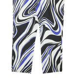 UEL CAMILO Womens Polyester Blend Black & White & Blue Regular Fit Straight
