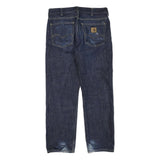CARHARTT Mens Regular Fit Blue Denim Jeans W33 L32 Zip Closure Classic Workwear