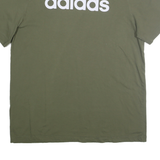 ADIDAS Mens Green Cotton T-Shirt L Short Sleeve Crew Neck Logo