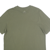 ADIDAS Mens Green Cotton T-Shirt L Short Sleeve Crew Neck Logo