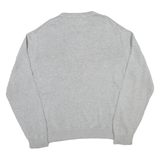 TOMMY HILFIGER Mens Grey Pullover Cotton Plain Knit Crew Neck Jumper XL Relaxed