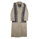 Womens Beige Polyester Blend Jacket UK 10 Button Closure Classic Fit Tartan