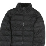 NAUTICA Womens Black Puffer Jacket L Polyester Zip Casual Quilted Winter Warm