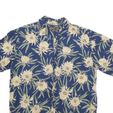 COOKE STREET Mens Blue Floral Cotton Blend Hawaiian Shirt M Short Sleeve Button