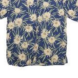 COOKE STREET Mens Blue Floral Cotton Blend Hawaiian Shirt M Short Sleeve Button