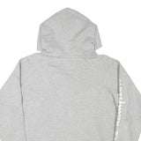 CHAMPION Womens Grey Hoodie M Cotton Blend Pullover Logo Print