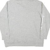 CHAMPION Womens Grey Hoodie M Cotton Blend Pullover Logo Print