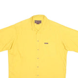 MARLBORO Mens Yellow Cotton Shirt L Short Sleeve Casual Classic