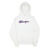 CHAMPION Mens White Pullover Hoodie L Cotton Blend Classic Logo Sweatshirt