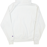CHAMPION Mens White Pullover Hoodie L Cotton Blend Classic Logo Sweatshirt