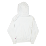 CHAMPION Mens White Pullover Hoodie L Cotton Blend Classic Logo Sweatshirt