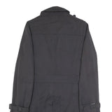 BOGGI Mens Black Classic Cotton Blend Jacket M Button Closure Belted