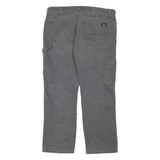 DICKIES Mens Jeans Grey Regular Straight Denim W38 L29 Workwear Casual Zip
