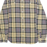 BARBOUR Womens Yellow & Grey Check Shirt UK 8 Long Sleeve Cotton Classic