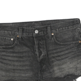 LEVI'S Womens Black Denim Cut-Off Shorts M W32 Distressed Frayed Hem