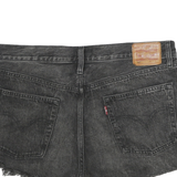 LEVI'S Womens Black Denim Cut-Off Shorts M W32 Distressed Frayed Hem