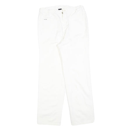 LEE COOPER Womens White Regular Fit Straight Leg Trousers W28 L28 Cotton Blend