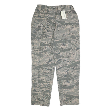 BETHEL INDUSTRIES Womens Cotton Blend Grey Camouflage Regular Fit Cargo Trousers
