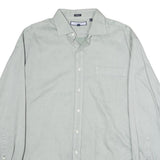 TOMMY HILFIGER Mens Light Grey Cotton Shirt L Classic Fit Button Down Collar
