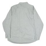 TOMMY HILFIGER Mens Light Grey Cotton Shirt L Classic Fit Button Down Collar