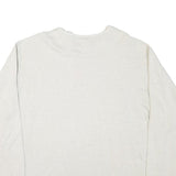 GYMNASIUM Mens Cream Cotton Blend Lace Up Neck L Sweatshirt Pullover Casual