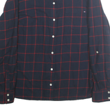 TOMMY HILFIGER Womens Blue & Red Checked Cotton Shirt L Long Sleeve Casual