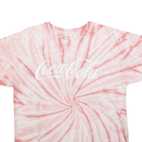 COCA COLA Mens Pink & White Tie Dye T-Shirt L Short Sleeve Crew Neck Casual