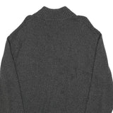 NAUTICA Mens Grey Cotton Patterned Jumper Shawl Collar Button Up Chunky Knit XL
