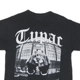 2PAC Mens Black Graphic T-Shirt L Short Sleeve Crew Neck Rap Icon Merchandise