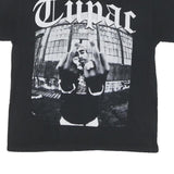 2PAC Mens Black Graphic T-Shirt L Short Sleeve Crew Neck Rap Icon Merchandise