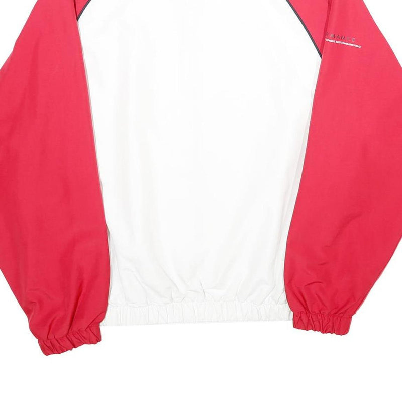 FILA Womens White & Red Zip Jacket L Plain Lightweight Casual Retro Sportswear