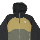 THE NORTH FACE Mens Black & Olive Green Zip Up Outdoor Jacket L Polyester Blend