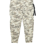 Womens Relaxed Fit Cotton Blend Camo Beige Cargo Trousers W22 L26 Belted