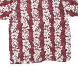 CHEROKEE Mens Red & Cream Floral Casual Shirt L Lightweight Cotton Blend Summer