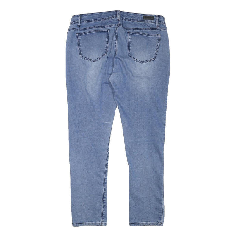 BENCH Womens Slim Blue Denim Jeans W34 L27 Zip Closure Stretch Cotton Blend