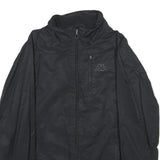 KAPPA Mens Black Nylon Jacket S Plain Zip Casual Lightweight Sportswear