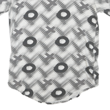 Womens White & Grey Modern Colourblock T-Shirt L Short Sleeve Crew Neck Graphic