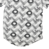 Womens White & Grey Modern Colourblock T-Shirt L Short Sleeve Crew Neck Graphic