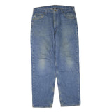 CARHARTT Mens Regular Fit Blue Denim Jeans W38 L32 Distressed Casual Zip