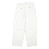 TORERO Womens Cotton Blend White Relaxed Straight Trousers W28 L26 Zip Closure