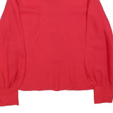 JULIETTA Womens Red Basic Long Sleeve Collared Shirt M Lightweight Polyester