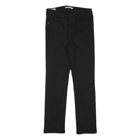 LEVI'S Womens Black Regular Straight Denim W28 L28 Cotton Blend Zip Jeans