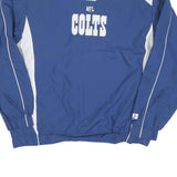 NFL Mens Blue & White Colts Pullover Jacket L Polyester Plain Sportswear