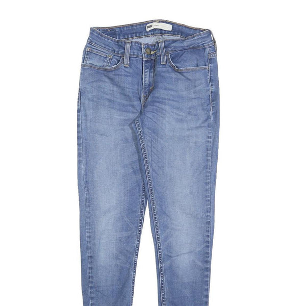 LEVI'S Womens Slim Blue Denim Light Wash Jeans W27 L30 Skinny Cotton Blend Zip