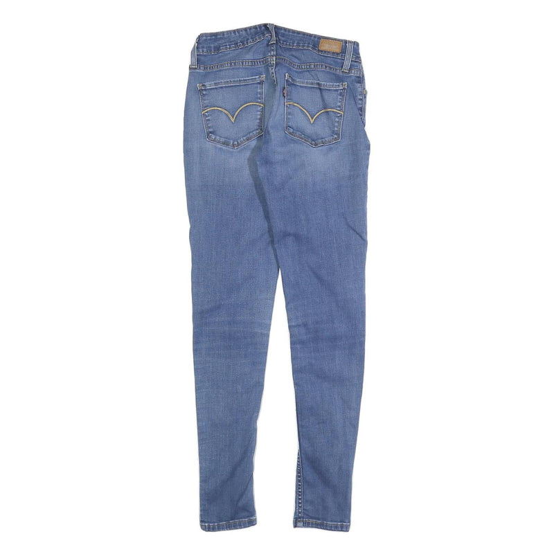 LEVI'S Womens Slim Blue Denim Light Wash Jeans W27 L30 Skinny Cotton Blend Zip