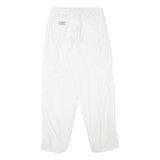 EAGLE FORCE Mens Cotton Blend White Relaxed Trousers W27 L30 Casual Zip Closure