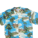 UTLITY Mens Blue Hawaiian Shirt L Rayon Tropical Print Casual Beachwear